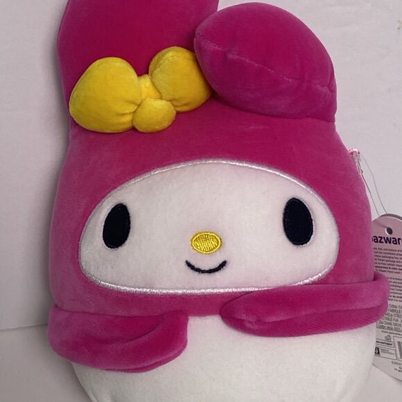 Squishmallows Sanrio Hello Kitty & Friends My Melody 8 Inch Yellow Bow Pink - Picture 2 of 7